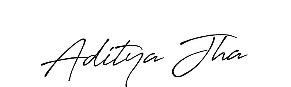 How to make Aditya Jha name signature. Use Antro_Vectra_Bolder style for creating short signs online. This is the latest handwritten sign. Aditya Jha signature style 7 images and pictures png