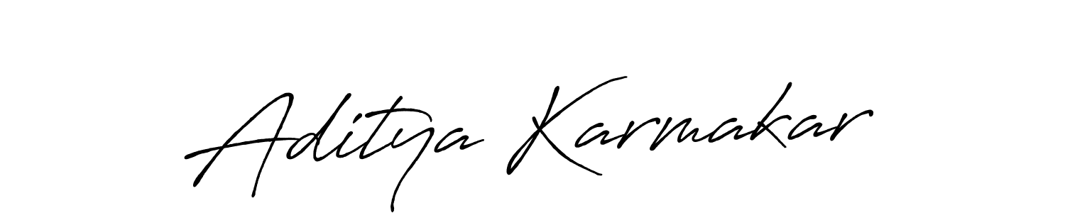 How to make Aditya Karmakar name signature. Use Antro_Vectra_Bolder style for creating short signs online. This is the latest handwritten sign. Aditya Karmakar signature style 7 images and pictures png