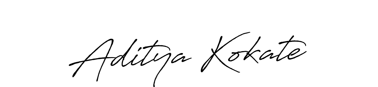 Create a beautiful signature design for name Aditya Kokate. With this signature (Antro_Vectra_Bolder) fonts, you can make a handwritten signature for free. Aditya Kokate signature style 7 images and pictures png