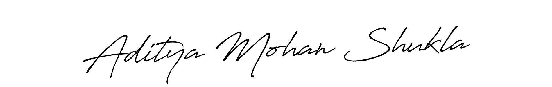 The best way (Antro_Vectra_Bolder) to make a short signature is to pick only two or three words in your name. The name Aditya Mohan Shukla include a total of six letters. For converting this name. Aditya Mohan Shukla signature style 7 images and pictures png