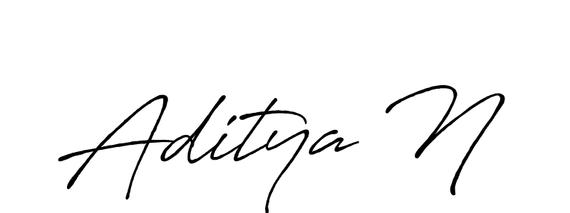 The best way (Antro_Vectra_Bolder) to make a short signature is to pick only two or three words in your name. The name Aditya N include a total of six letters. For converting this name. Aditya N signature style 7 images and pictures png