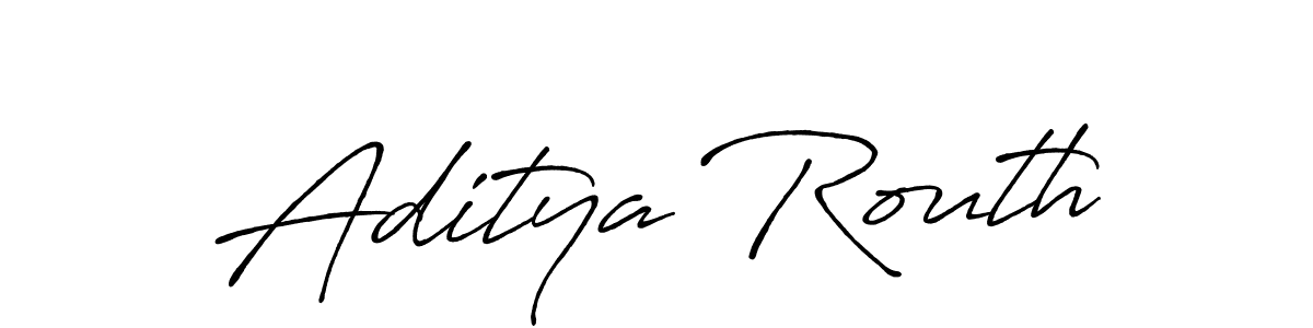 Make a beautiful signature design for name Aditya Routh. With this signature (Antro_Vectra_Bolder) style, you can create a handwritten signature for free. Aditya Routh signature style 7 images and pictures png