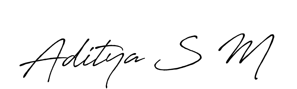 Antro_Vectra_Bolder is a professional signature style that is perfect for those who want to add a touch of class to their signature. It is also a great choice for those who want to make their signature more unique. Get Aditya S M name to fancy signature for free. Aditya S M signature style 7 images and pictures png