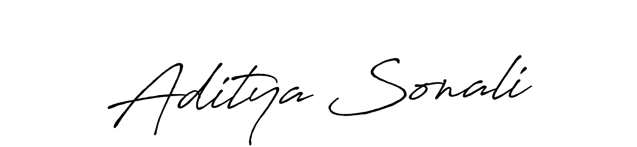 Use a signature maker to create a handwritten signature online. With this signature software, you can design (Antro_Vectra_Bolder) your own signature for name Aditya Sonali. Aditya Sonali signature style 7 images and pictures png