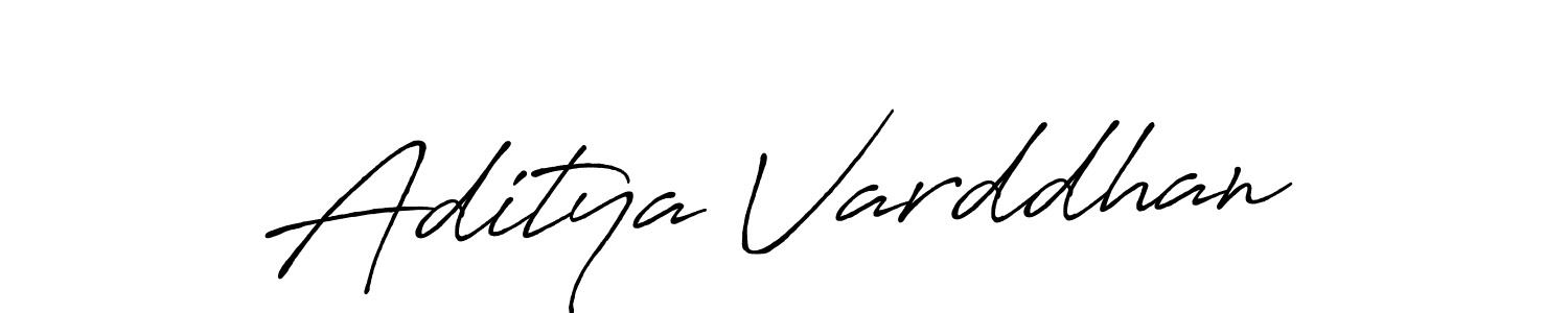 Make a beautiful signature design for name Aditya Varddhan. With this signature (Antro_Vectra_Bolder) style, you can create a handwritten signature for free. Aditya Varddhan signature style 7 images and pictures png