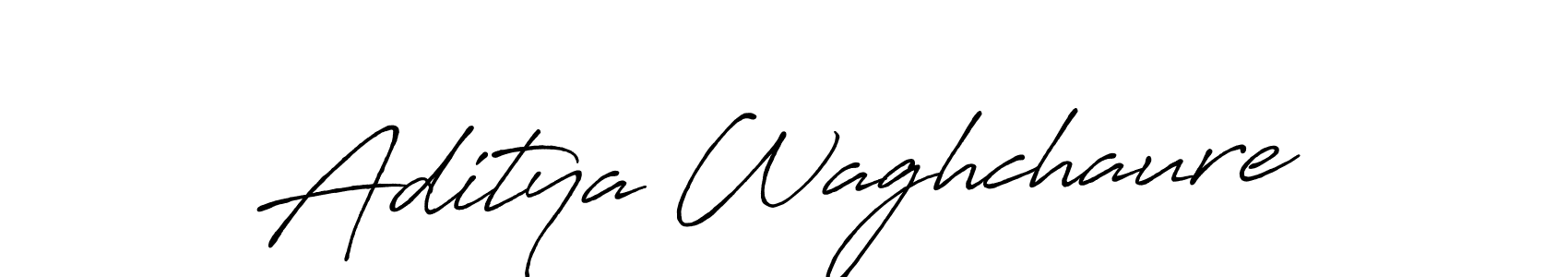 How to make Aditya Waghchaure name signature. Use Antro_Vectra_Bolder style for creating short signs online. This is the latest handwritten sign. Aditya Waghchaure signature style 7 images and pictures png