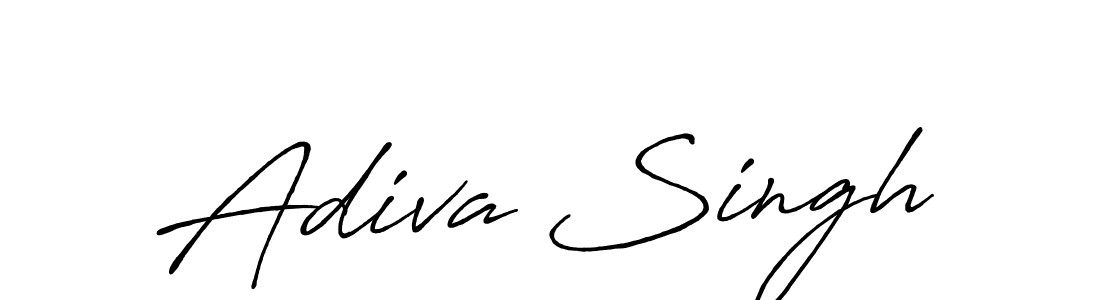 How to make Adiva Singh name signature. Use Antro_Vectra_Bolder style for creating short signs online. This is the latest handwritten sign. Adiva Singh signature style 7 images and pictures png