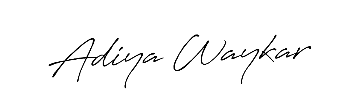 Also You can easily find your signature by using the search form. We will create Adiya Waykar name handwritten signature images for you free of cost using Antro_Vectra_Bolder sign style. Adiya Waykar signature style 7 images and pictures png
