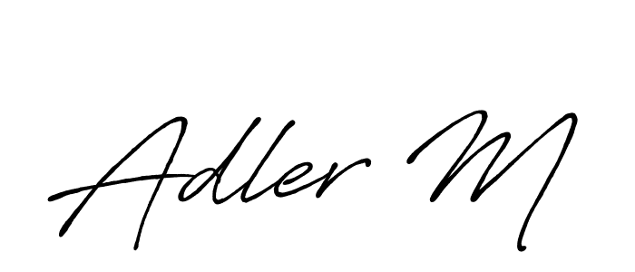 Create a beautiful signature design for name Adler M. With this signature (Antro_Vectra_Bolder) fonts, you can make a handwritten signature for free. Adler M signature style 7 images and pictures png