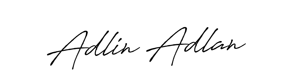 Adlin Adlan stylish signature style. Best Handwritten Sign (Antro_Vectra_Bolder) for my name. Handwritten Signature Collection Ideas for my name Adlin Adlan. Adlin Adlan signature style 7 images and pictures png