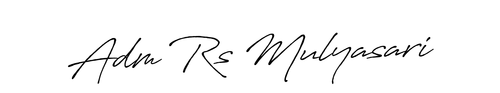 Make a beautiful signature design for name Adm Rs Mulyasari. With this signature (Antro_Vectra_Bolder) style, you can create a handwritten signature for free. Adm Rs Mulyasari signature style 7 images and pictures png
