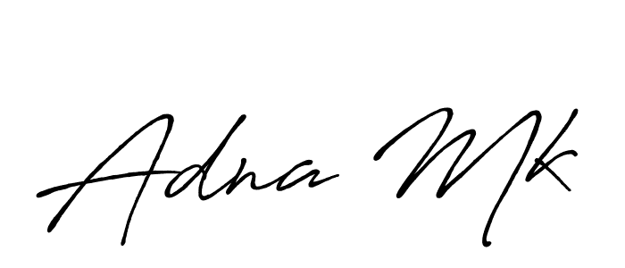 Make a beautiful signature design for name Adna Mk. With this signature (Antro_Vectra_Bolder) style, you can create a handwritten signature for free. Adna Mk signature style 7 images and pictures png