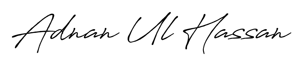 The Antro_Vectra_Bolder handwriting style adds charm and authenticity to name Adnan Ul Hassan. A wonderful choice for personal thank-you notes. Adnan Ul Hassan signature style 7 images and pictures png