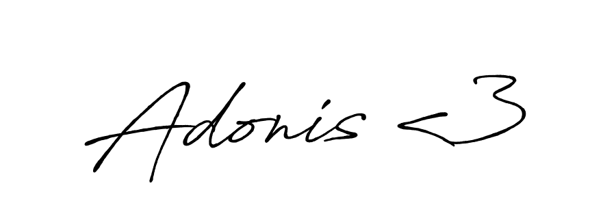 Create a beautiful signature design for name Adonis <3. With this signature (Antro_Vectra_Bolder) fonts, you can make a handwritten signature for free. Adonis <3 signature style 7 images and pictures png