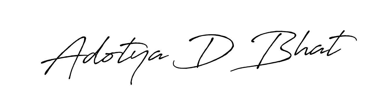 How to make Adotya D Bhat name signature. Use Antro_Vectra_Bolder style for creating short signs online. This is the latest handwritten sign. Adotya D Bhat signature style 7 images and pictures png