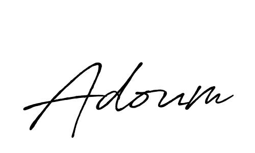 Use a signature maker to create a handwritten signature online. With this signature software, you can design (Antro_Vectra_Bolder) your own signature for name Adoum. Adoum signature style 7 images and pictures png