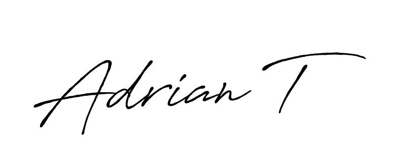 Adrian T stylish signature style. Best Handwritten Sign (Antro_Vectra_Bolder) for my name. Handwritten Signature Collection Ideas for my name Adrian T. Adrian T signature style 7 images and pictures png