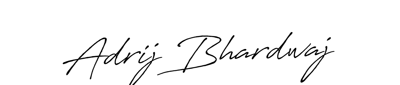 How to make Adrij Bhardwaj name signature. Use Antro_Vectra_Bolder style for creating short signs online. This is the latest handwritten sign. Adrij Bhardwaj signature style 7 images and pictures png