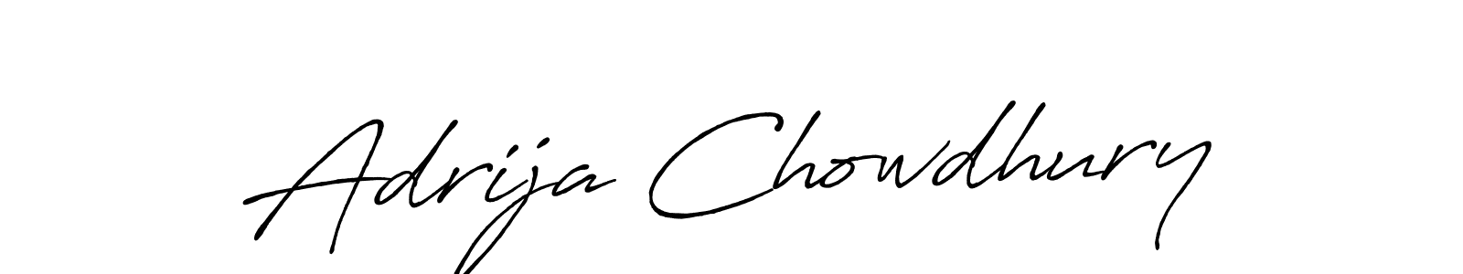 Make a beautiful signature design for name Adrija Chowdhury. With this signature (Antro_Vectra_Bolder) style, you can create a handwritten signature for free. Adrija Chowdhury signature style 7 images and pictures png