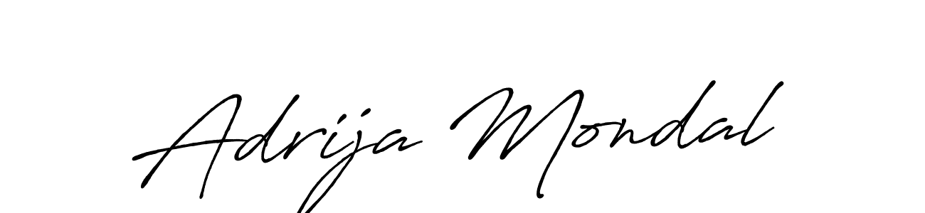 Create a beautiful signature design for name Adrija Mondal. With this signature (Antro_Vectra_Bolder) fonts, you can make a handwritten signature for free. Adrija Mondal signature style 7 images and pictures png