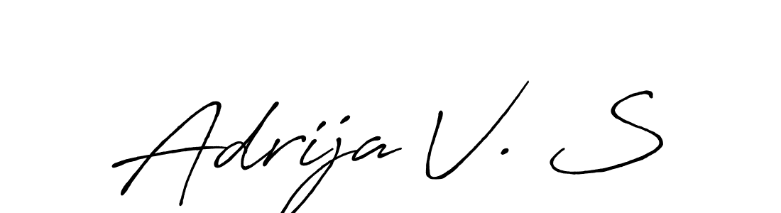 It looks lik you need a new signature style for name Adrija V. S. Design unique handwritten (Antro_Vectra_Bolder) signature with our free signature maker in just a few clicks. Adrija V. S signature style 7 images and pictures png