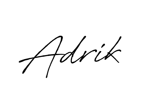 Make a beautiful signature design for name Adrik. With this signature (Antro_Vectra_Bolder) style, you can create a handwritten signature for free. Adrik signature style 7 images and pictures png