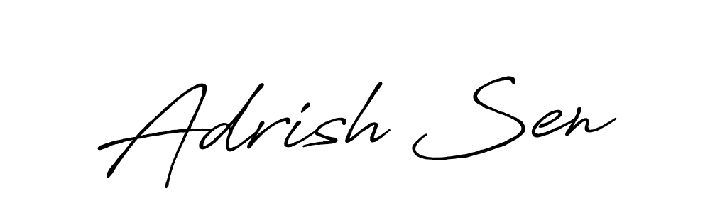 Make a beautiful signature design for name Adrish Sen. With this signature (Antro_Vectra_Bolder) style, you can create a handwritten signature for free. Adrish Sen signature style 7 images and pictures png