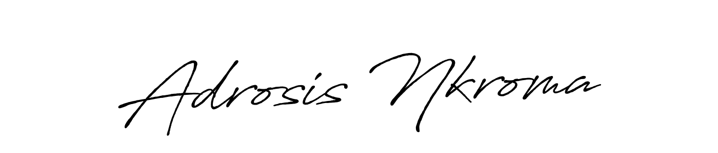 This is the best signature style for the Adrosis Nkroma name. Also you like these signature font (Antro_Vectra_Bolder). Mix name signature. Adrosis Nkroma signature style 7 images and pictures png