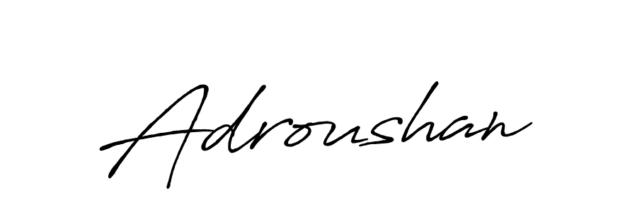 Use a signature maker to create a handwritten signature online. With this signature software, you can design (Antro_Vectra_Bolder) your own signature for name Adroushan. Adroushan signature style 7 images and pictures png