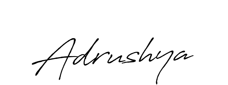 How to make Adrushya signature? Antro_Vectra_Bolder is a professional autograph style. Create handwritten signature for Adrushya name. Adrushya signature style 7 images and pictures png