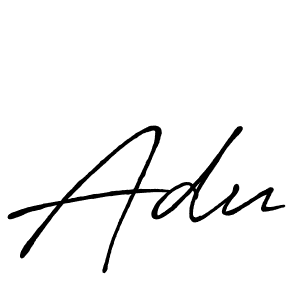 Create a beautiful signature design for name Adu. With this signature (Antro_Vectra_Bolder) fonts, you can make a handwritten signature for free. Adu signature style 7 images and pictures png