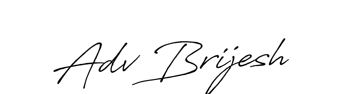 How to make Adv Brijesh name signature. Use Antro_Vectra_Bolder style for creating short signs online. This is the latest handwritten sign. Adv Brijesh signature style 7 images and pictures png