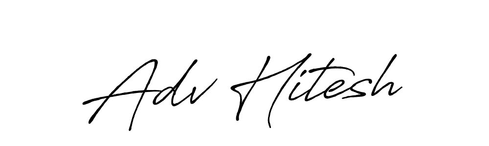 Create a beautiful signature design for name Adv Hitesh. With this signature (Antro_Vectra_Bolder) fonts, you can make a handwritten signature for free. Adv Hitesh signature style 7 images and pictures png