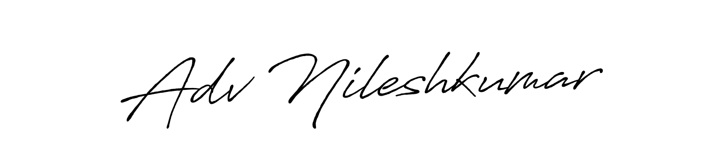 Adv Nileshkumar stylish signature style. Best Handwritten Sign (Antro_Vectra_Bolder) for my name. Handwritten Signature Collection Ideas for my name Adv Nileshkumar. Adv Nileshkumar signature style 7 images and pictures png