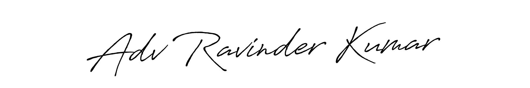 Create a beautiful signature design for name Adv Ravinder Kumar. With this signature (Antro_Vectra_Bolder) fonts, you can make a handwritten signature for free. Adv Ravinder Kumar signature style 7 images and pictures png