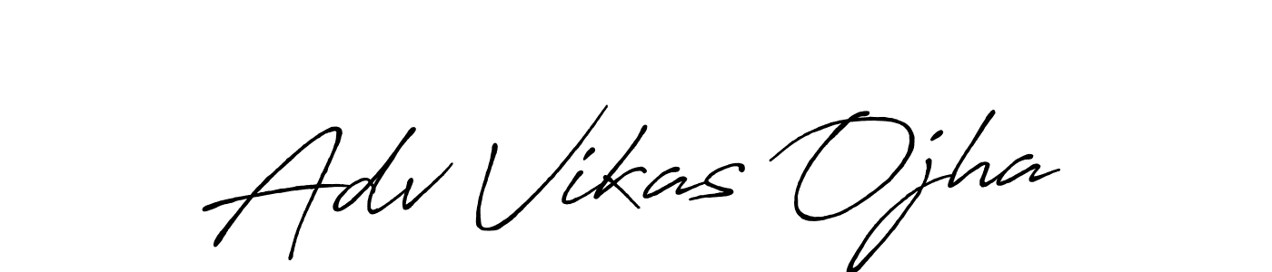 How to make Adv Vikas Ojha name signature. Use Antro_Vectra_Bolder style for creating short signs online. This is the latest handwritten sign. Adv Vikas Ojha signature style 7 images and pictures png