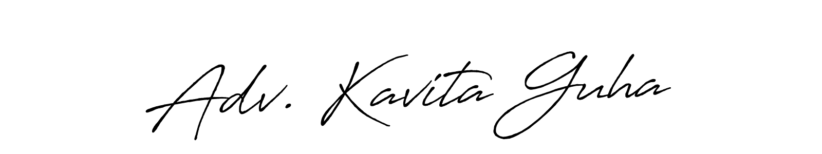 Similarly Antro_Vectra_Bolder is the best handwritten signature design. Signature creator online .You can use it as an online autograph creator for name Adv. Kavita Guha. Adv. Kavita Guha signature style 7 images and pictures png