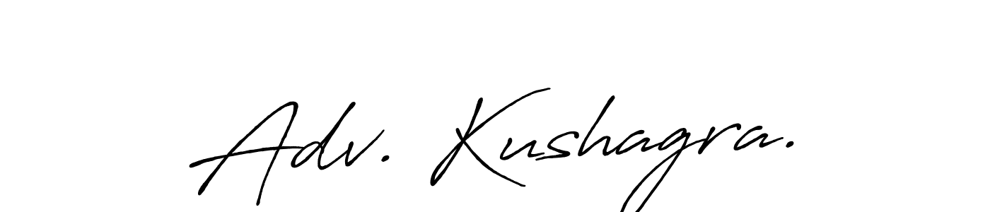 How to make Adv. Kushagra. name signature. Use Antro_Vectra_Bolder style for creating short signs online. This is the latest handwritten sign. Adv. Kushagra. signature style 7 images and pictures png