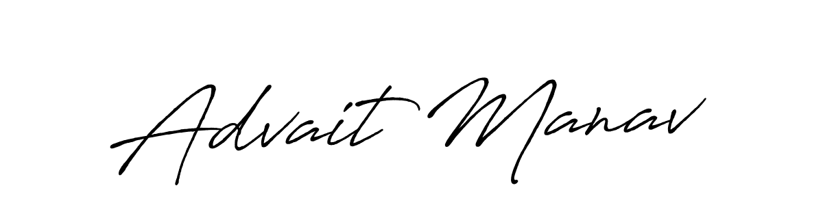 if you are searching for the best signature style for your name Advait Manav. so please give up your signature search. here we have designed multiple signature styles  using Antro_Vectra_Bolder. Advait Manav signature style 7 images and pictures png