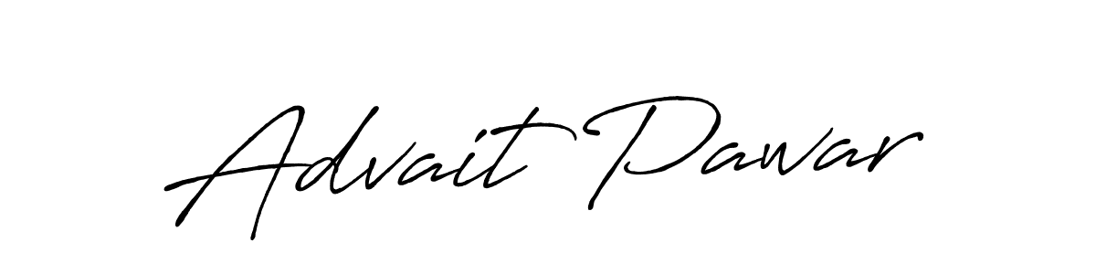 Create a beautiful signature design for name Advait Pawar. With this signature (Antro_Vectra_Bolder) fonts, you can make a handwritten signature for free. Advait Pawar signature style 7 images and pictures png