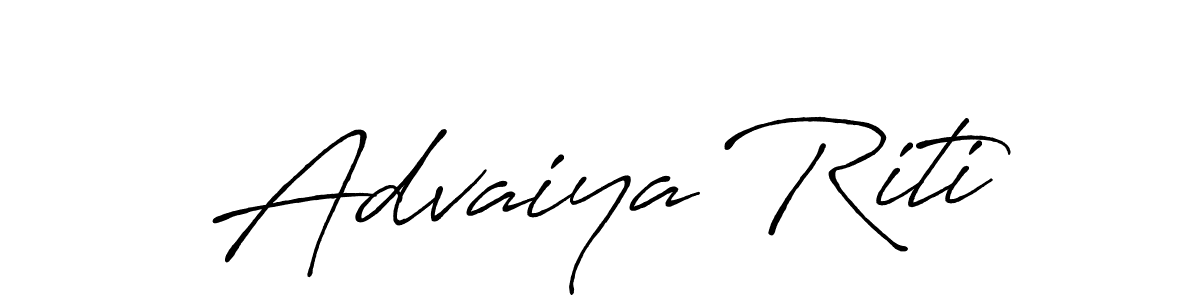 if you are searching for the best signature style for your name Advaiya Riti. so please give up your signature search. here we have designed multiple signature styles  using Antro_Vectra_Bolder. Advaiya Riti signature style 7 images and pictures png
