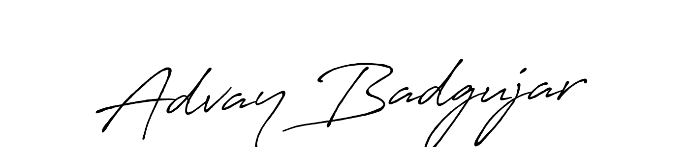 How to make Advay Badgujar name signature. Use Antro_Vectra_Bolder style for creating short signs online. This is the latest handwritten sign. Advay Badgujar signature style 7 images and pictures png
