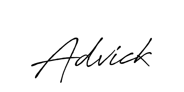 Advick stylish signature style. Best Handwritten Sign (Antro_Vectra_Bolder) for my name. Handwritten Signature Collection Ideas for my name Advick. Advick signature style 7 images and pictures png
