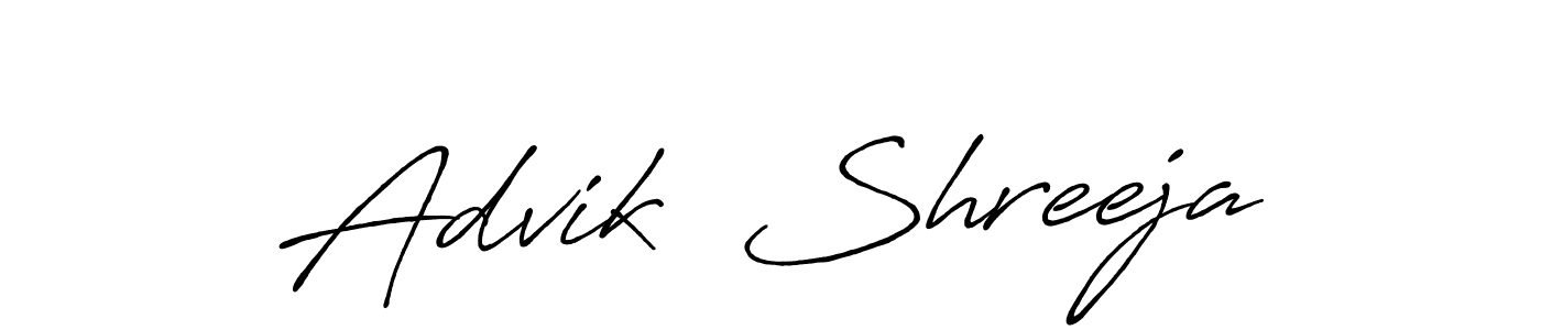 Design your own signature with our free online signature maker. With this signature software, you can create a handwritten (Antro_Vectra_Bolder) signature for name Advik  Shreeja. Advik  Shreeja signature style 7 images and pictures png