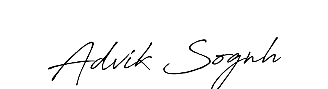 Make a beautiful signature design for name Advik Sognh. With this signature (Antro_Vectra_Bolder) style, you can create a handwritten signature for free. Advik Sognh signature style 7 images and pictures png
