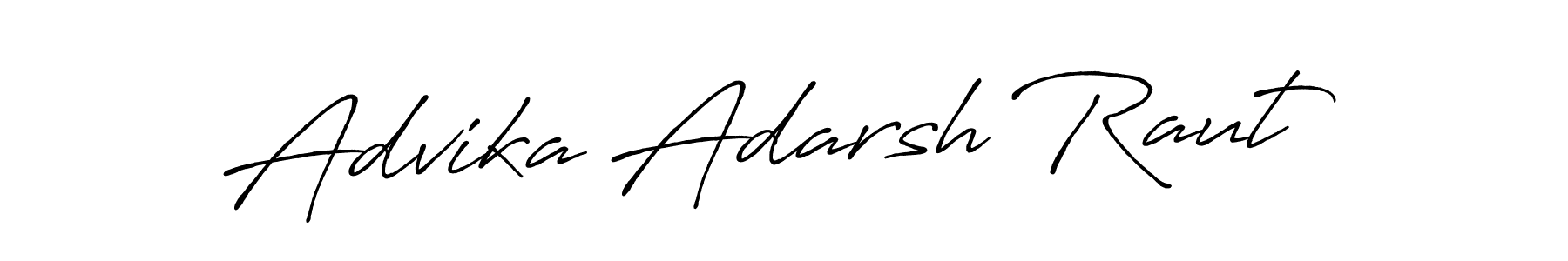 The best way (Antro_Vectra_Bolder) to make a short signature is to pick only two or three words in your name. The name Advika Adarsh Raut include a total of six letters. For converting this name. Advika Adarsh Raut signature style 7 images and pictures png