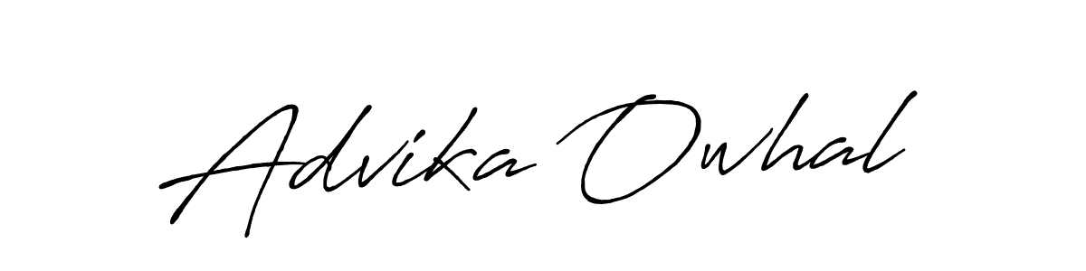 Make a beautiful signature design for name Advika Owhal. With this signature (Antro_Vectra_Bolder) style, you can create a handwritten signature for free. Advika Owhal signature style 7 images and pictures png