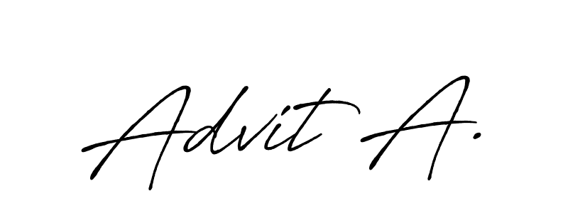 How to make Advit A. name signature. Use Antro_Vectra_Bolder style for creating short signs online. This is the latest handwritten sign. Advit A. signature style 7 images and pictures png