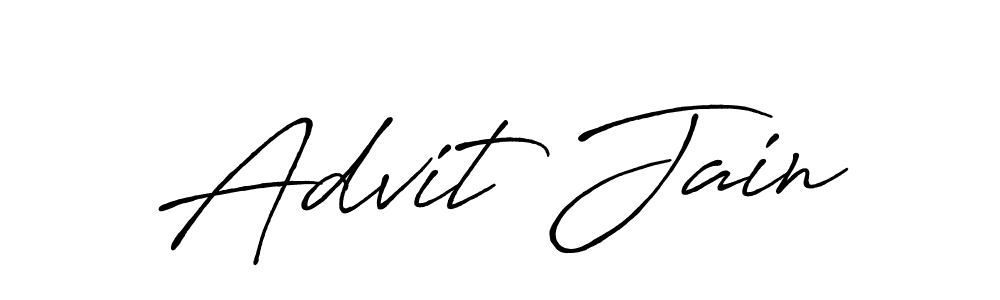 Design your own signature with our free online signature maker. With this signature software, you can create a handwritten (Antro_Vectra_Bolder) signature for name Advit Jain. Advit Jain signature style 7 images and pictures png