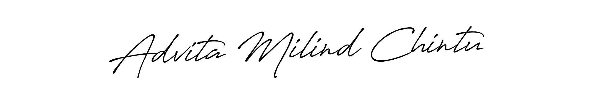 Design your own signature with our free online signature maker. With this signature software, you can create a handwritten (Antro_Vectra_Bolder) signature for name Advita Milind Chintu. Advita Milind Chintu signature style 7 images and pictures png